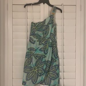 🦄 TRINA TURK Turquoise Floral Off Shoulder Dress
